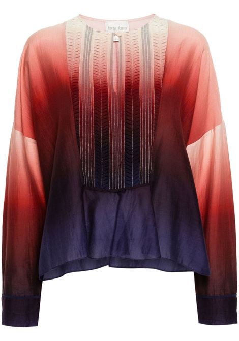 Multicolour gradient-effect pleat-detail blouse Strong strong - women